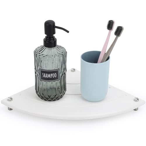 Image of Segbeauty Quick Dry Stone Sink Tray, 9.85in Diatomaceous Water Absorbing Corner Sink Caddy, Fast Drying Stone Soap Tray Dish Sponge Holder Corner Counter Shelf Rack Drying Mat for Bathroom Kitchen