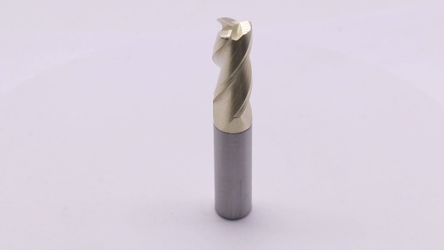 Image of 1 /2 inch 3 Flute Solid Carbide 0.06 inch Corner Radius End Mill, ZrN Coated | 37 Helix, 1 /2 inch Cutting Dia, 1 /2 inch Shank Dia, 1-1 /4 inch LOC, 3 inch OAL, for Milling Aluminum and Copper