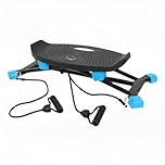 Balance Board for Adults with Resistance Bands,Rock Stepper Machine with Display 300lbs Capacity Portable Wobble Board Trainer for Core Strength, Ski Training & Full Body Home Workouts