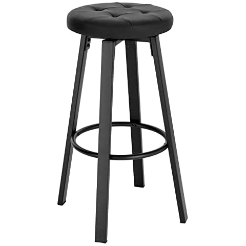WOLTU Barhocker mit drehbarem Sitz Φ 35,5 cm, gepolsterer Hocker mit Kunstleder-Bezug, Sitzhocker für Bar Küchen Arbeitszimmer Cover