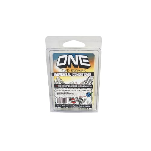 One Mfg 4WD Snowboard & Ski Wax, 65g Bar, Oneball Universal Wax for Cool Snow, 28ÂºF to 21ÂºF (-2ÂºC to -6ÂºC), Tropical Scent, No Fluoro