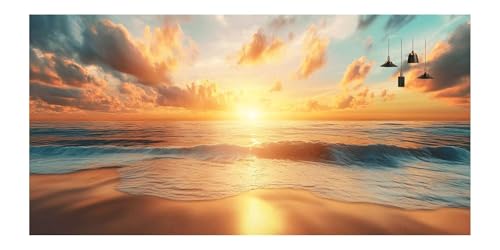 Tableau Strass Diamant Canevas Débutant avec Motif Coucher de Soleil - 2