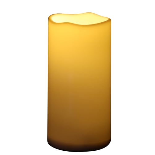 Image of Battery Operated Plastic Flameless LED Pillar Candle with Cycling Timer, 6''x12'' Flickering Realistic Electric Light for Indoor Bookshelf Wedding Dinner Party Centerpiece Fireplace X-mas Decor 1 Pack