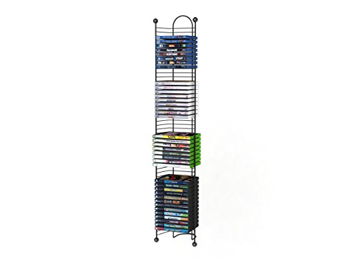 Atlantic 52-Dvd/Blu Ray Disc Tower - Pn 63712035 In Gunmetal And Mitsu 5-Tier Portable Media Storage Rack – Protects & Organizes Prized Music, Movie & Video Games Collections, Pn 64835195 In Smoke #TOP2