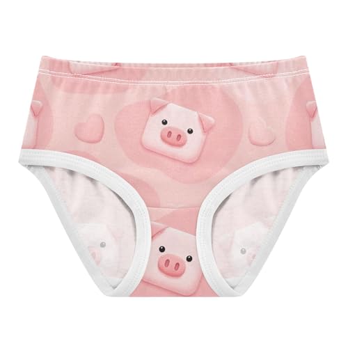 Toddler Underwear Floral 2t Cotton Cute Panties Girl Fun Print Briefs Kids Undies Cute Pig Heart Pink