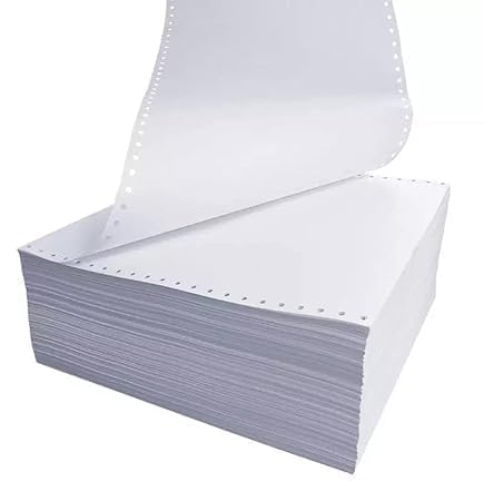 SEJASCOLLECTIONS Dot Matrix Printer Paper 10"x12", 1 Part (12 inch Cut) 1000 Continuous Sheets 70 GSM Computer Paper 10x12x1= 12" Cut, White.
