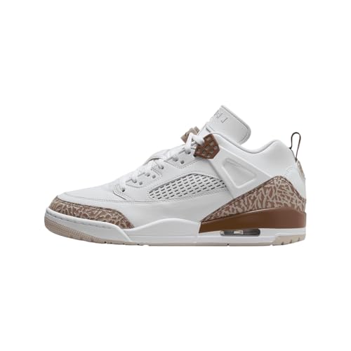 Jordan Spizike Low Men's Shoes (FQ1759-101, White/Archaeo Brown/Light Bone/Pink Oxford) Size 9
