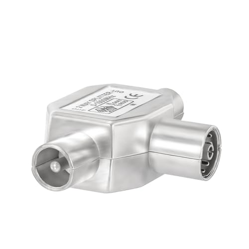 Bingfu Satellite Splitter 2-Way TV Aerial Splitter for Dual Screens - 2 Way 1 Female to 2 Male T-Coupling Coax Adapter Connector - Image 3