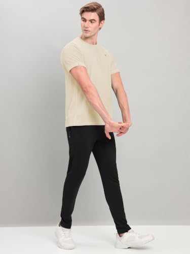 Image of TECHNOSPORT Men's Slim Fit Polyester Activewear Sports T-Shirt with Moisture-Wicking Comfort for Workout, Running & Gym