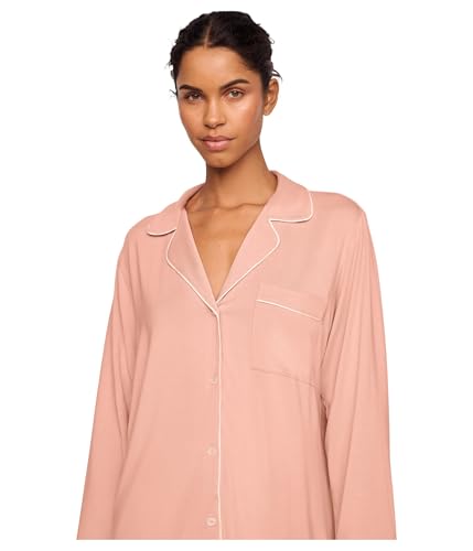 Image of Eberjey Gisele Classic Women's Pajama Set | Long Sleeve Shirt + Long Pants
