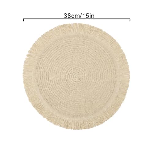 Napperons ronds tressés tapis de table tissés isolants marron