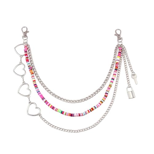 win2win Women Men Pastel Goth Punk Metal Colorful Layered Pants