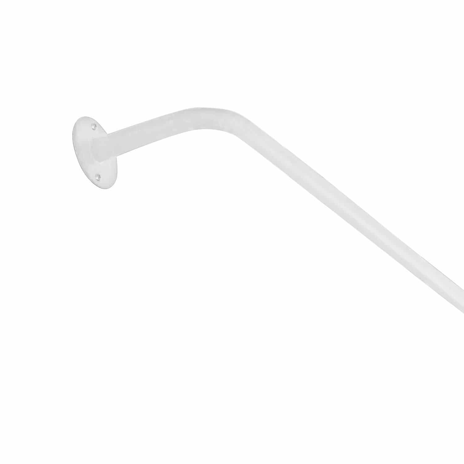 Loberon Gardinenstange Omara, weiß | Schlichtes Design, Wandhalterungen & 24 Gardinenringe Inklusive, Vorhangstange, Gardinenzubehör, Eisen