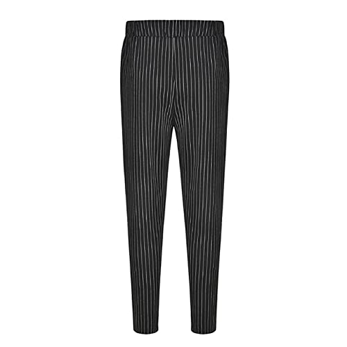 Mens Fashion Casual Striped Pants Dress Chino Long Pants Fit Drawstring Cotton Slack Trousers3
