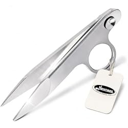 Newness Thread Snips, Sewing Snips with Protective Plastic Sleeve, Mini Small Snippers Shears Trimming Nipper Clipper for Variety of Material, Fishing Line, Fabric, DIY, Yarn Scissors, 4.72 Inch Long