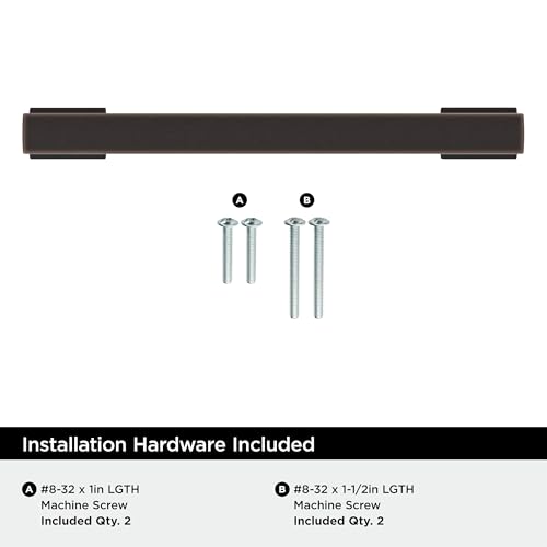 Image of Amerock 25 Pack 5-1 /16 inch Triomphe Oil-Rubbed Bronze Drawer Pull | 5-1 /16 inch (128mm) Center-to-Center Mounting Distance and 6-1 /16 inches Overall Length, Durable Zinc Cabinet Hardware