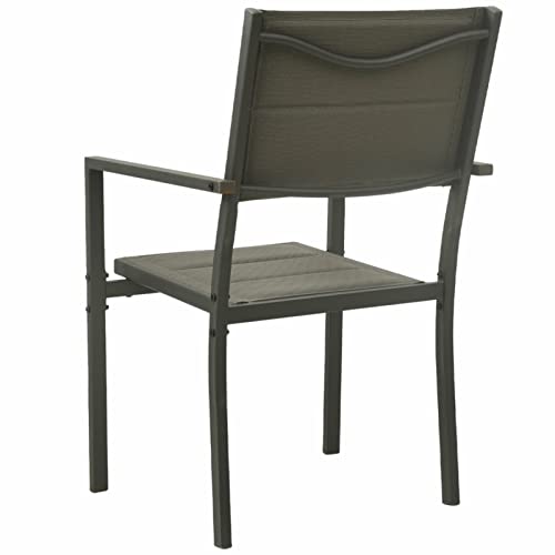Chaise de Jardin Confortable en Textilène Empilable Anthracite Gecheer - 6