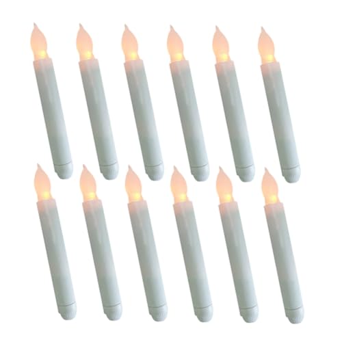 Velas LED decorativas para hogar seguras sin fuego POPETPOP 12 piezas delgadas luz cálida