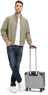 TBMPOY Mens Lightweight Jackets Light Windbreaker Full Zip Casual Work Jacket Golf Business Fall Track Coat with Pockets