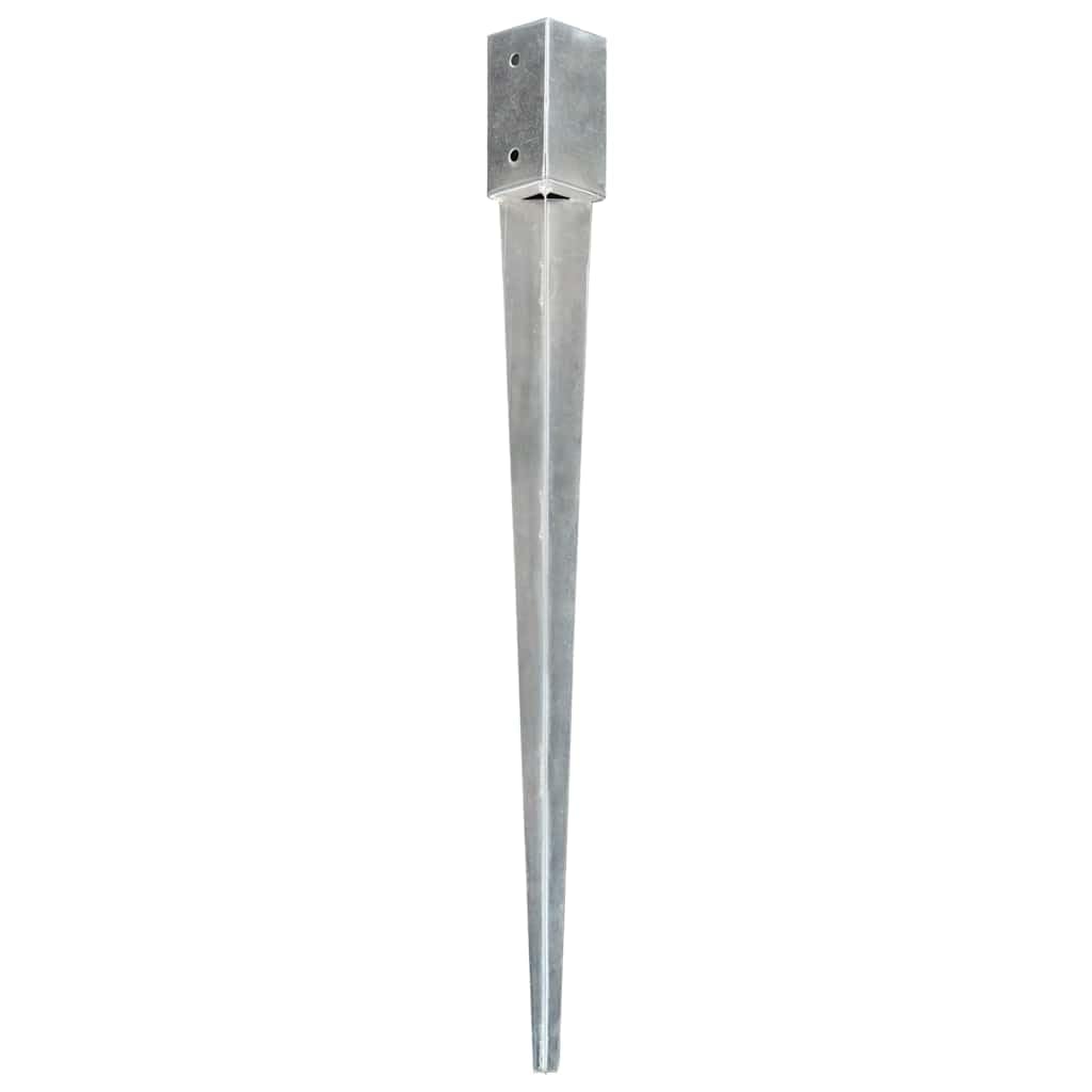 6 casquillos para suelo de impacto 7 x 7 x 90 cm, anclaje para postes de acero galvanizado para vallas, anclajes de suelo para postes de jardín, arcos de rosas y postes de madera