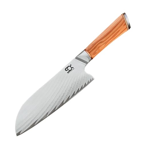 SOK Sunshine Olive - Cuchillo de albaricoque (175 mm, hoja extremadamente afilada con 67 filos, cuchillo profesional de acero japonés de albaricoque con mango de madera de olivo)