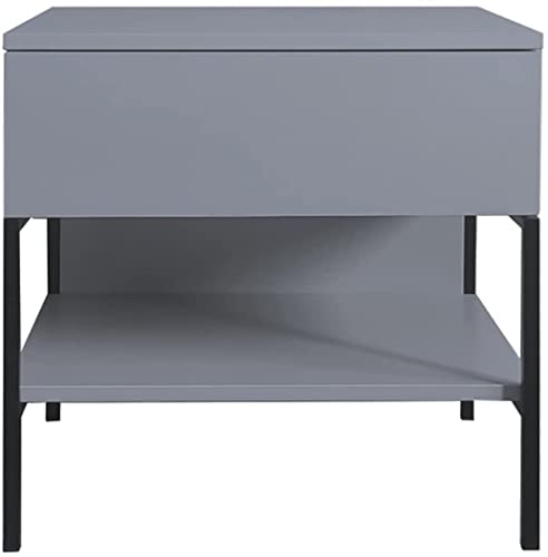 Table de chevet moderne LiChA petit meuble de chambre rose et gris 50x40cm