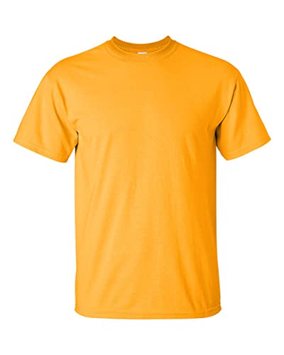 T-shirt ultra coton Gildan homme doré XL anti-déformation tissu épais longue durée
