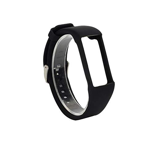 Mifive Banda de Reloj de Silicona para Pulsera Polar A360 A370 Correa de Mu？Eca de Silicona Reemplazo de Pulsera Inteligente para Polar Fitness Tracker Negro