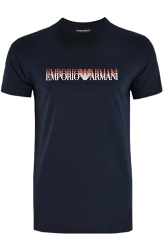 EMPORIO ARMANI Round-Neck T-Shirt Camiseta, Arm.BLU Pr.macrologo, M para Hombre