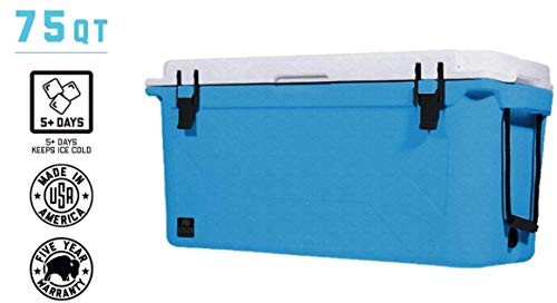BISON COOLERS 75 qt Quart Large Double Insulated Rotomolded Ice Chest Box with Hard Shell, Lid and L - //coolthings.us