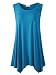 LARACE Lanmo Women Plus Size Solid Basic Flowy Tank Tops Summer Sleeveless Tunic(1X, Lake Blue)