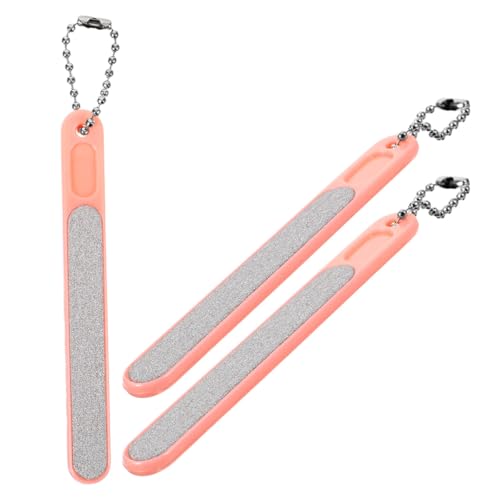 SHOWERORO Juego de 3 Limas de Uñas Pequeñas Llavero Abrasivo Resistente para Manicura y Pedicura Pulidor Portátil para Uñas Naturales Uso Doméstico y Profesional Herramienta Compacta