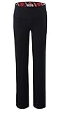 Bienzoe Girls School Uniform Pant: Kids Adjustable Waist Durable Straight Leg Dress Trouser Black 16