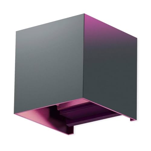 Metzler Smart Wandleuchte LED RGB+Warmweiß Lampe in Basaltgrau RAL 7012 - Up and Down Cube Leuchte Aussen/Innen dimmbar - Aussenleuchte Steuerbar per...