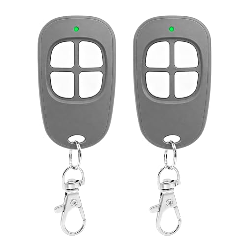 Lot de 2 AAM0049 Télécommande Portail Garage 4 Canaux, 433.92MHz Compatible SCS Motorisation Portail et Porte de Garage(Gris)