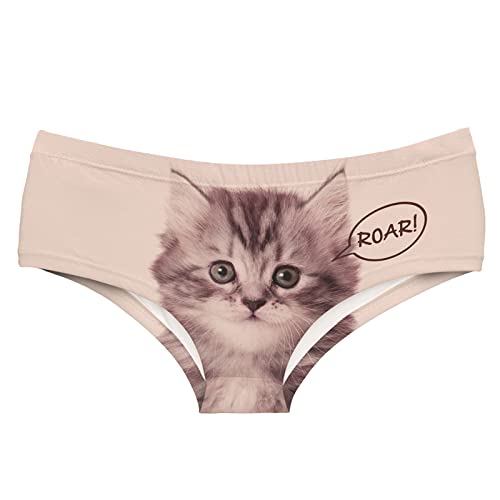 Saturey 3 Teile/Satz Lustige Katze Interessanter Hund Anti-Glare Heiße Weibliche Dessous Tangas Slips Drucken Unterwäsche Für Frauen Nettes Höschen Für Dame-S