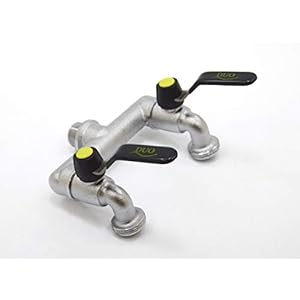 S&M 551482 Wandkraan M 1/2″, Dubbele Outlet met 3/4″, Chroom