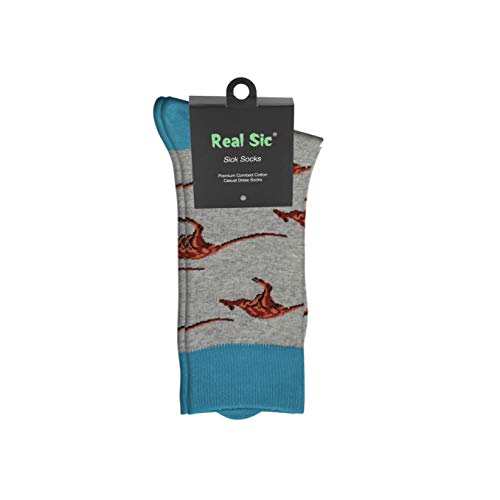 Real Sic Fun Socks for Men and Women - Cozy Cotton Dress Socks with Colorful Designs - Casual, Exotic Zoo Animal Patterned