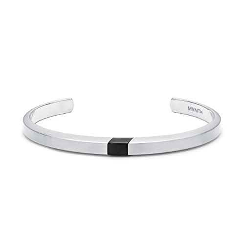 Mvmt Men's Split Cuff Silver/Grey Bracelet | 186 Mm #TOP7