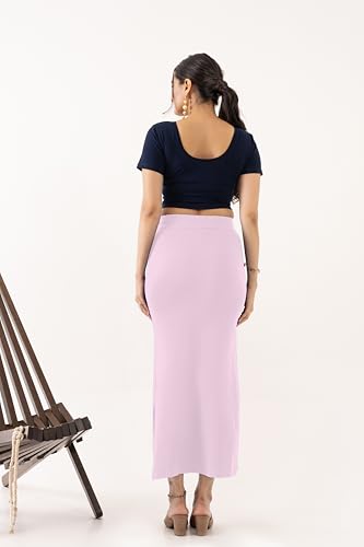 Image of DESI GIRL Cotton Lycra Stretchable Saree Shapewear Petticoat with Drawstring for Women | Fishcut Saree Petticoat with Side Slit for Easy Movement | Saree Shaper | Long inskirt