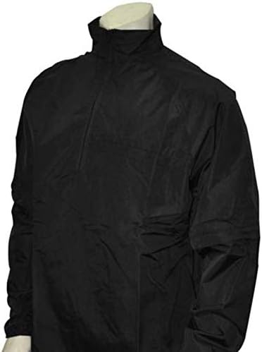 Smitty | BBS-326 | Major League Style | Convertible Half Sleeve Lightweight Pullover Umpire Jacket | Water Resistant| Baseball Softball | Elite Umpire's Choice! (Black, Large)