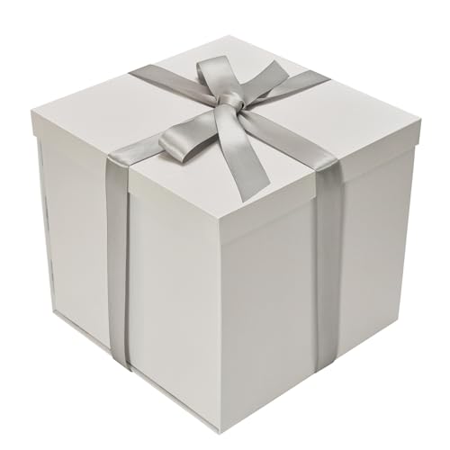 Tekhoho Caja Regalo Blanco 22x22x20,5cm, Cajas de Regalo Premium