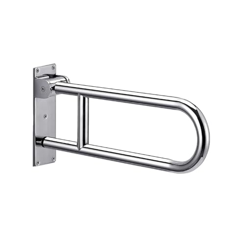Barra de apoyo de baño plegable Barras de agarre for discapacitados, rieles de fácil instalación, riel de seguridad for baño de acero inoxidable pulido