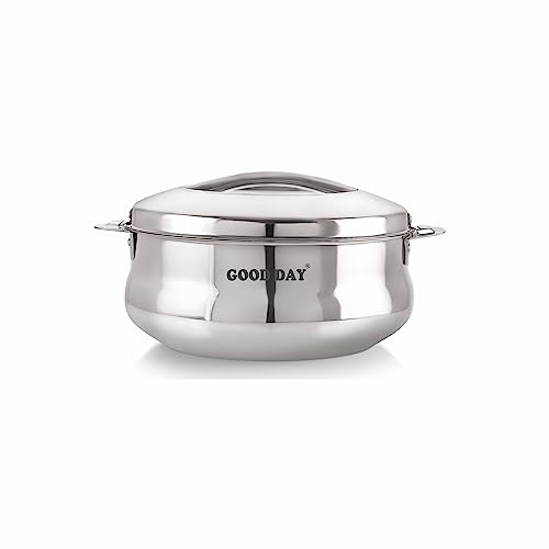 Image of Good Day Avanta Stainless Steel Casserole | Hot Box for Kitchen | Insulated Roti Box | Hot Pot Gift | Stainless Steel|2500| Silver|