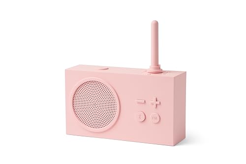 Lexon TYKHO 3 Enceinte Bluetooth Portable et Poste Radio FM, Etanche avec Batterie Rechargeable (Rose)