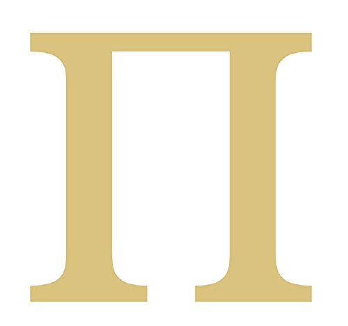 PI Letter Greek Font Cutout College Sorority Fraternity Door Hanger Unfinished Wood MDF Shaped Canvas Style 1 (6
