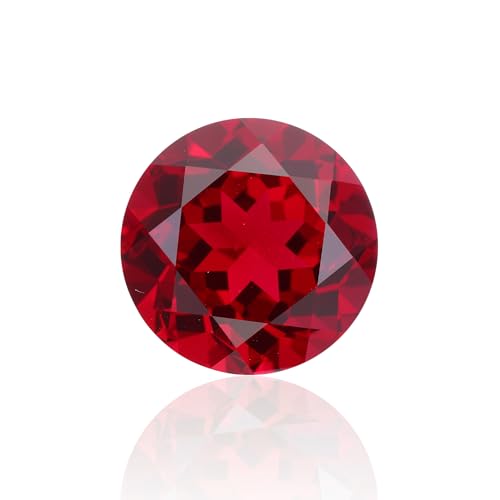 Piedra preciosa suelta de rubí creado, corindón cultivado en laboratorio, perfecto para hacer y coleccionar joyas, 5.0mm，0.6ct, Gema, Rubí sintético