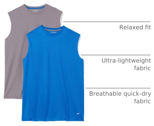 Image of Amazon Essentials Men's Gym Tank Tops, Moisture-Wicking Dry Fit Breathable Muscle Shirts, Pack of 2