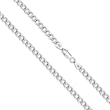 Collar de cadena italiana de plata de ley 925 maciza de 2,3 mm, corte de diamante, 45,72 cm