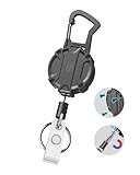 1 Stück Schwerlast ausziehbarer Schlüsselanhänger, unzerbrechliches eingebettetes Gehäuse mit 78cm Dyneema-Seil, sicherem Magnetverschluss für Herren, Tragkraft 709g